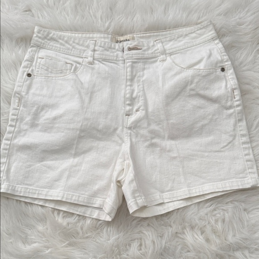 St. John's Bay White Jean Shorts